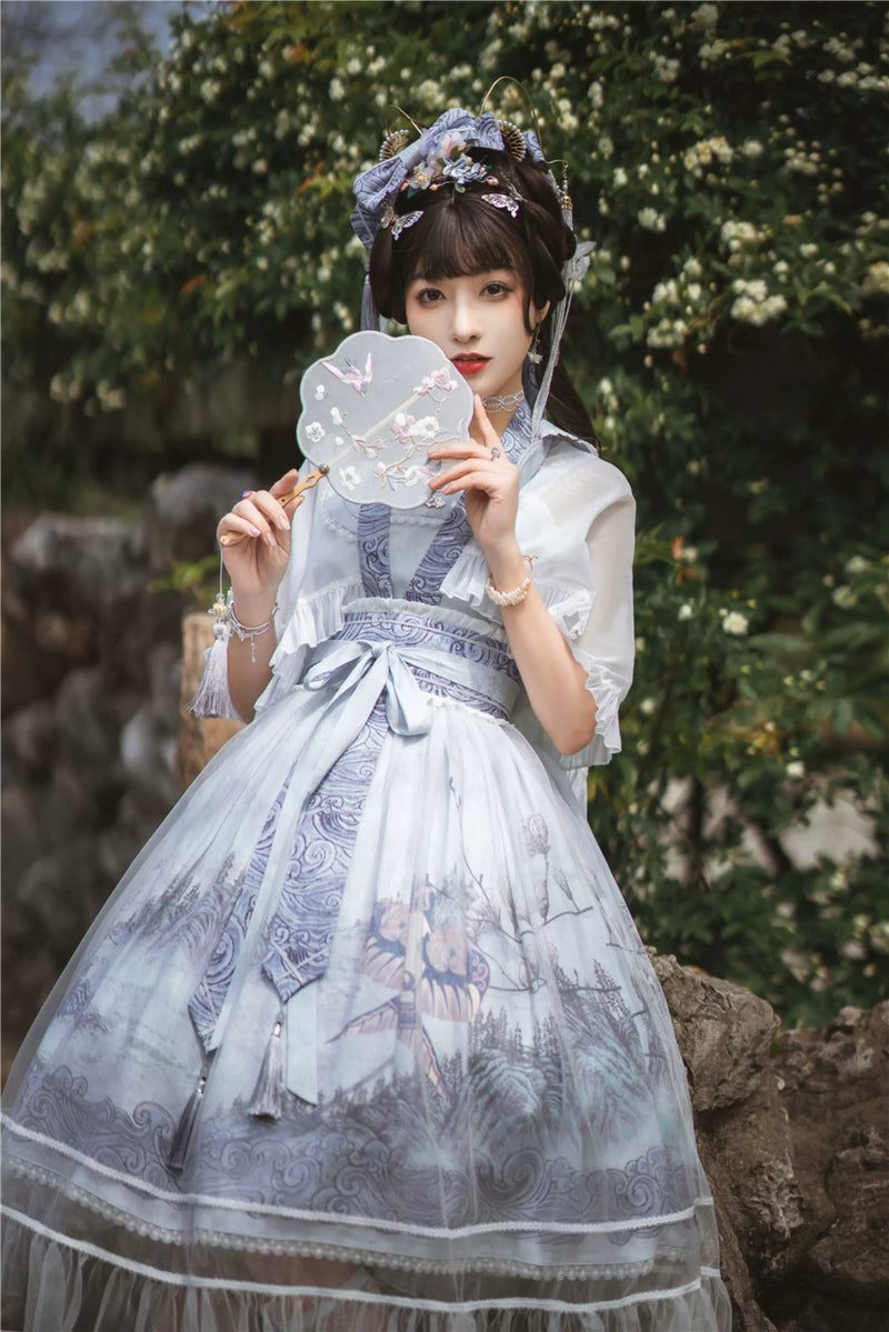 Forest Wardrobe - Kites over Distant Mountains - Type II Lolita Dress and Cape Set - 6