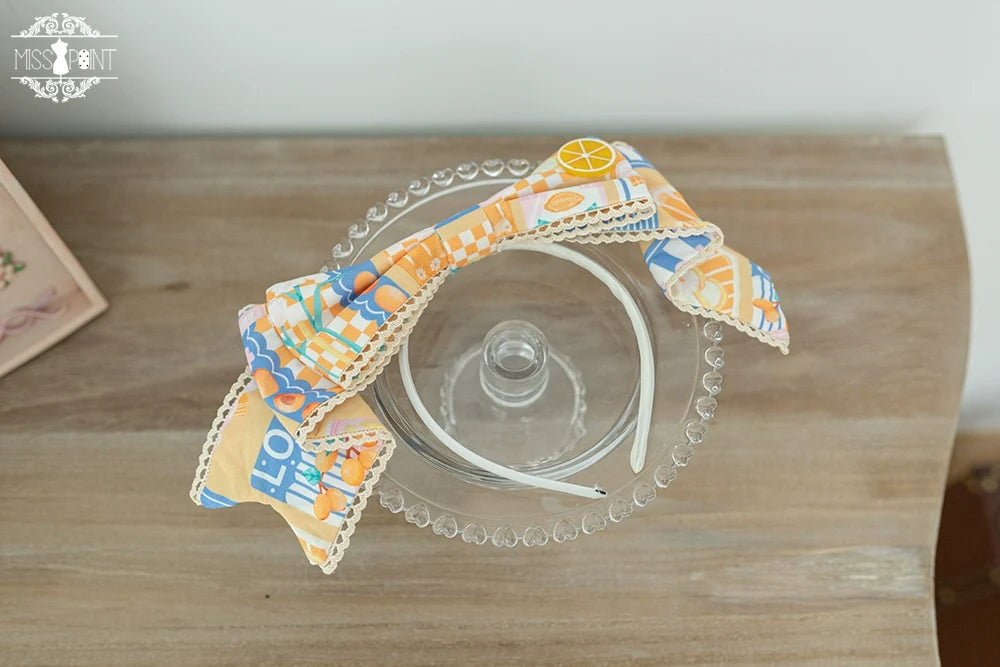 Daisy Lemon - Kawaii Lolita Lemon and Flowers Accessory yellow cloth KC