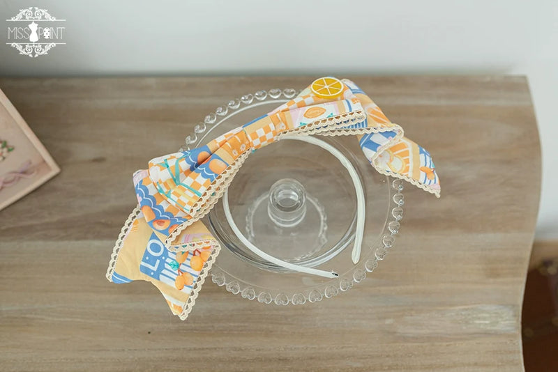 Daisy Lemon - Kawaii Lolita Lemon and Flowers Accessory yellow cloth KC