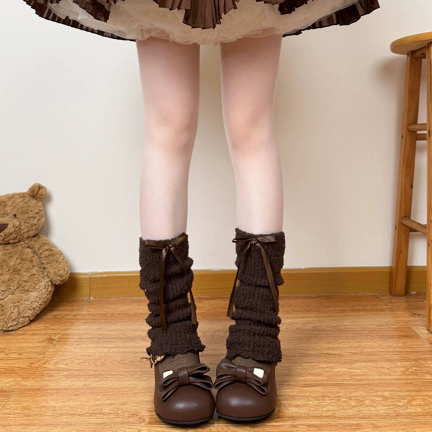 Chubby Bear Tales - Coffee & Khaki Collection - Decorative Slouch Sock Covers
