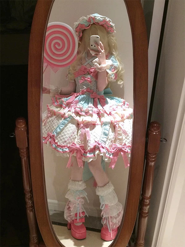 Creamy - Mint Ice Cream Magical Girl - Sweet Lolita One-Piece Dress with Train