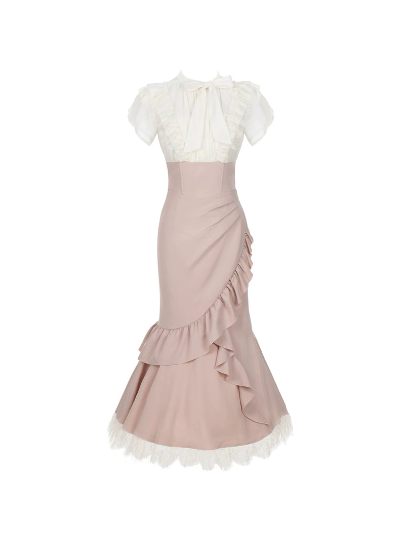 With PUJI - Chinai - Lolita OP Dress, Ruffle Trim & Boned Bodice Detail detail view 5