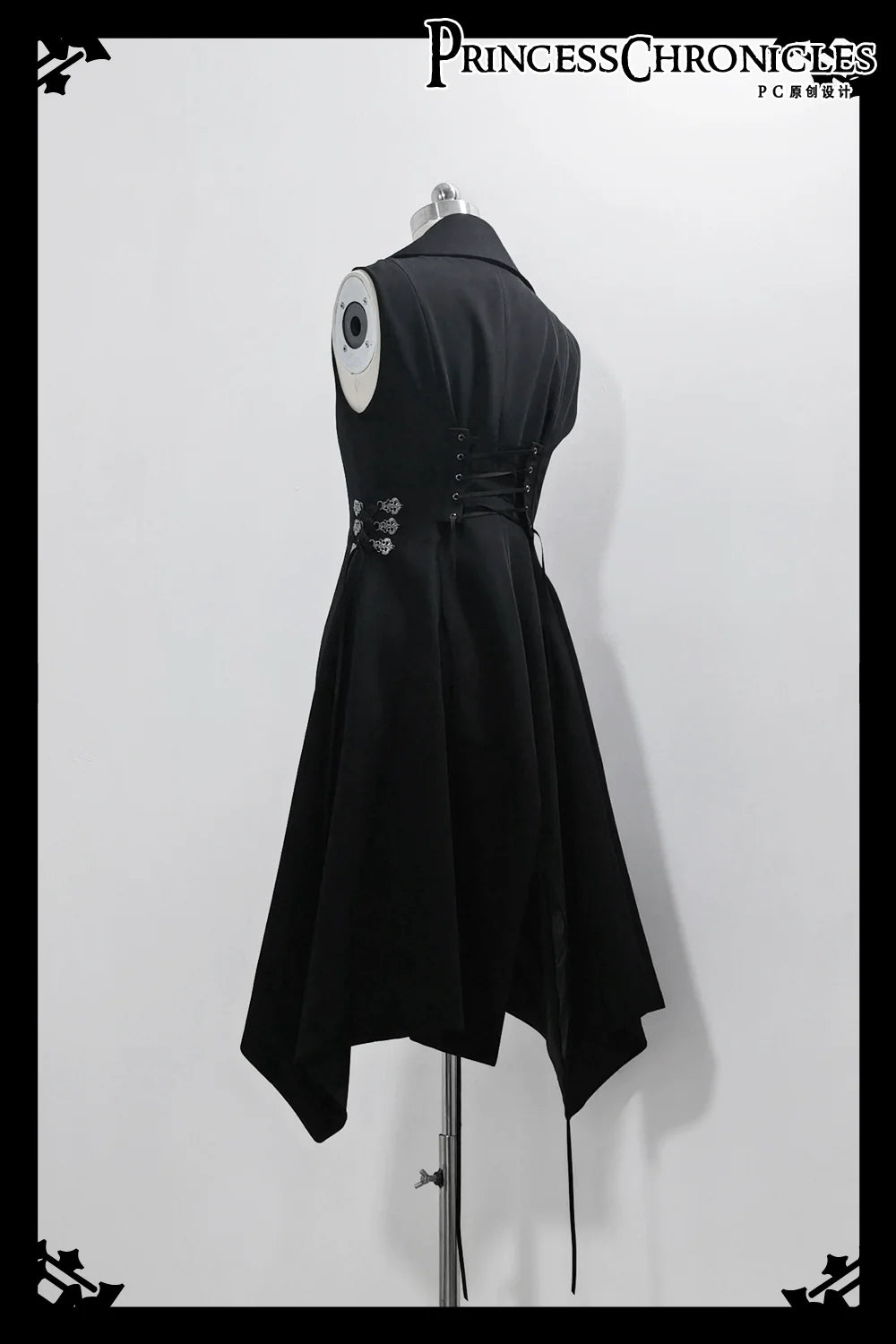 Princess Chronicles - Crimson Ash Zero - Ouji Lolita Vest Handsome Slim Long Black Vest