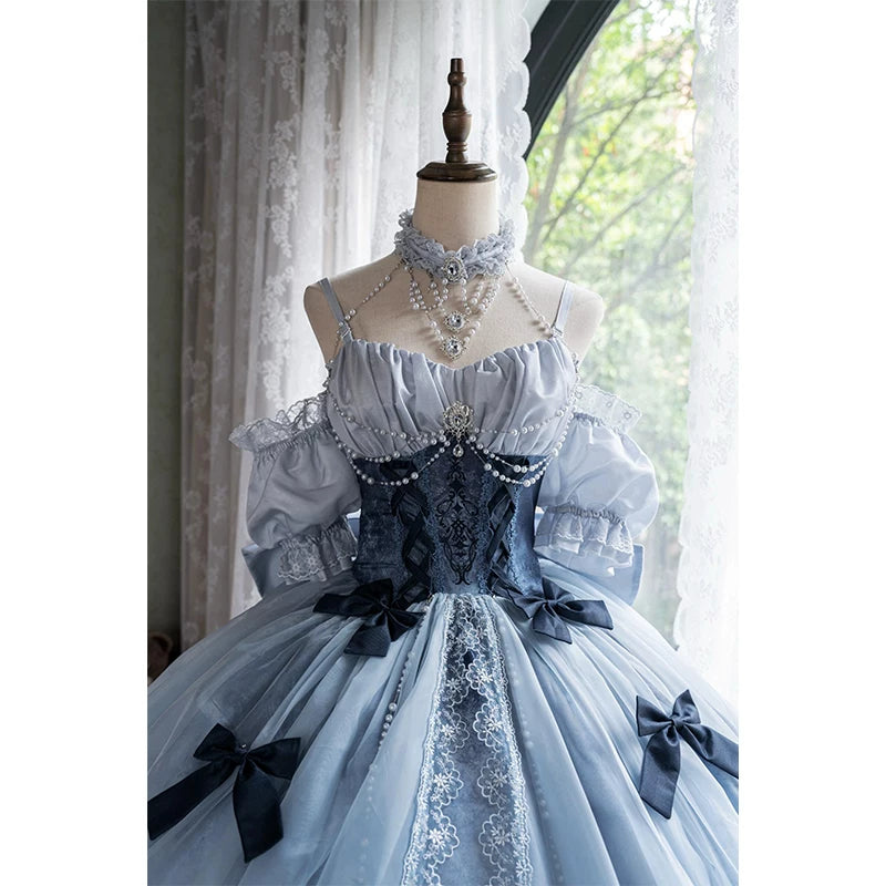 Emoji Dream - Cinderella Lolita Dress - Blue sleeveless Lolita