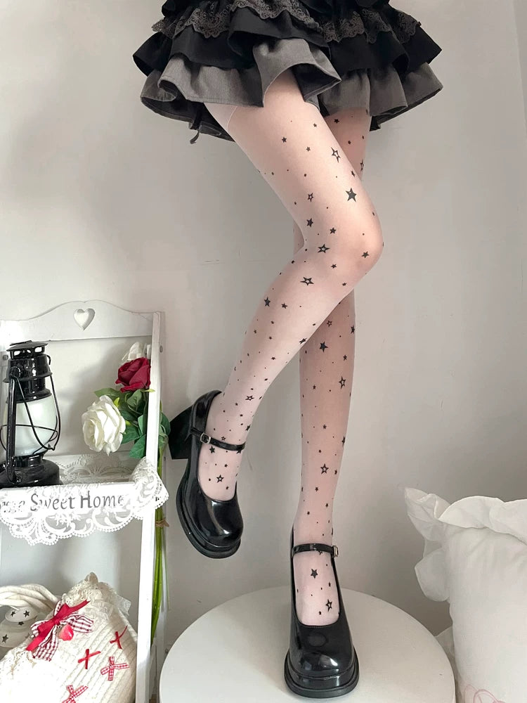 Fantasy Doll - Sweet Star Print - Patterned tights with star motifs