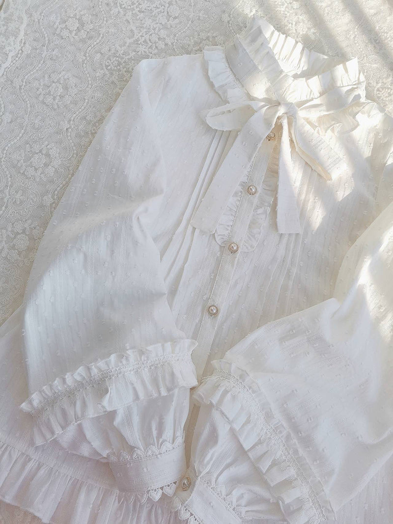 Yilia - Sweet Lolita Long Sleeve Cotton - Blouse Innerwear