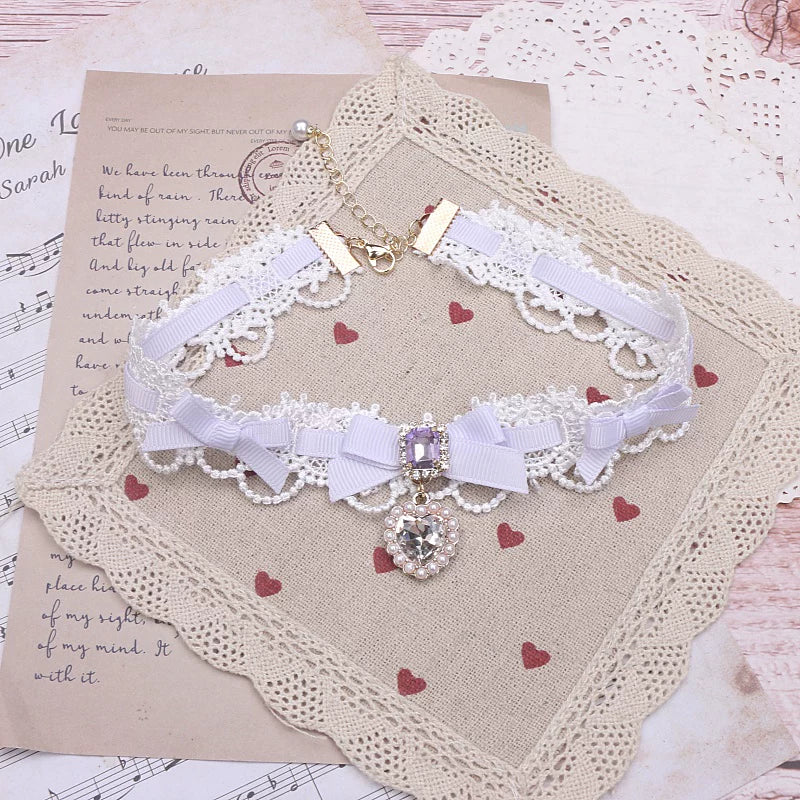 Independent Brand - Heart Pearl Bow - Necklaces, Bracelets and Collars with Heart Charms