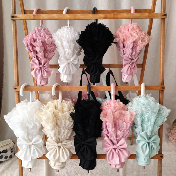 Independent Brand - Tiered Lace Two-Fold Lolita Parasol - main product image