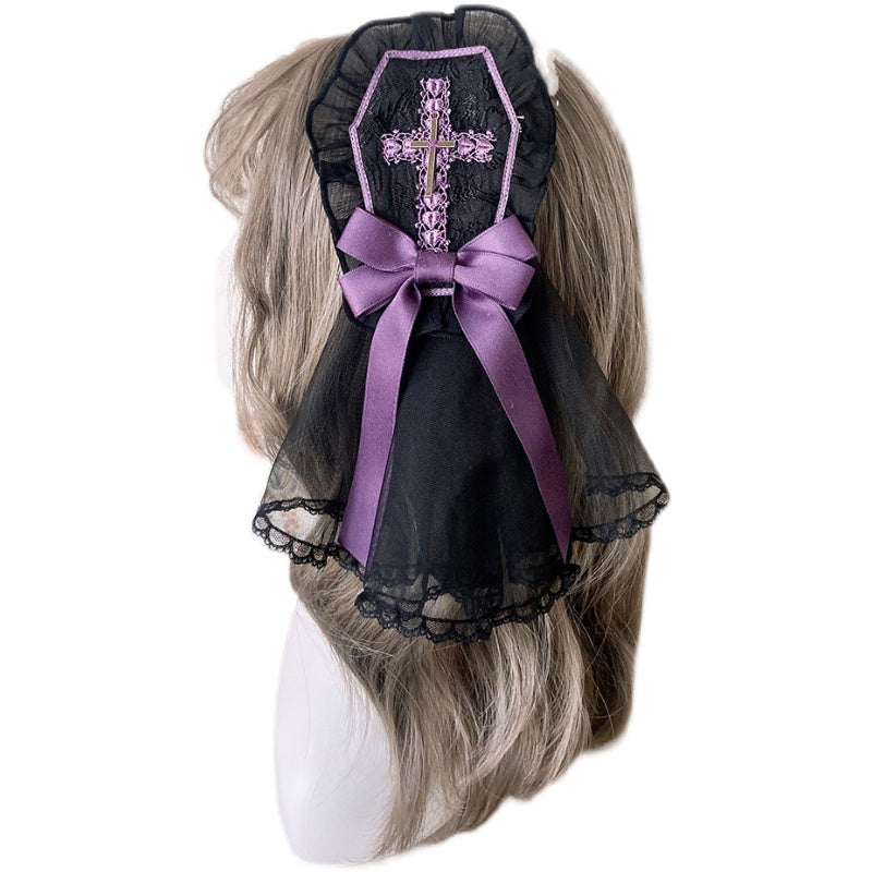 Alice Girl - Cross Maiden - Gothic Lolita Hair Clips Veil Headbow