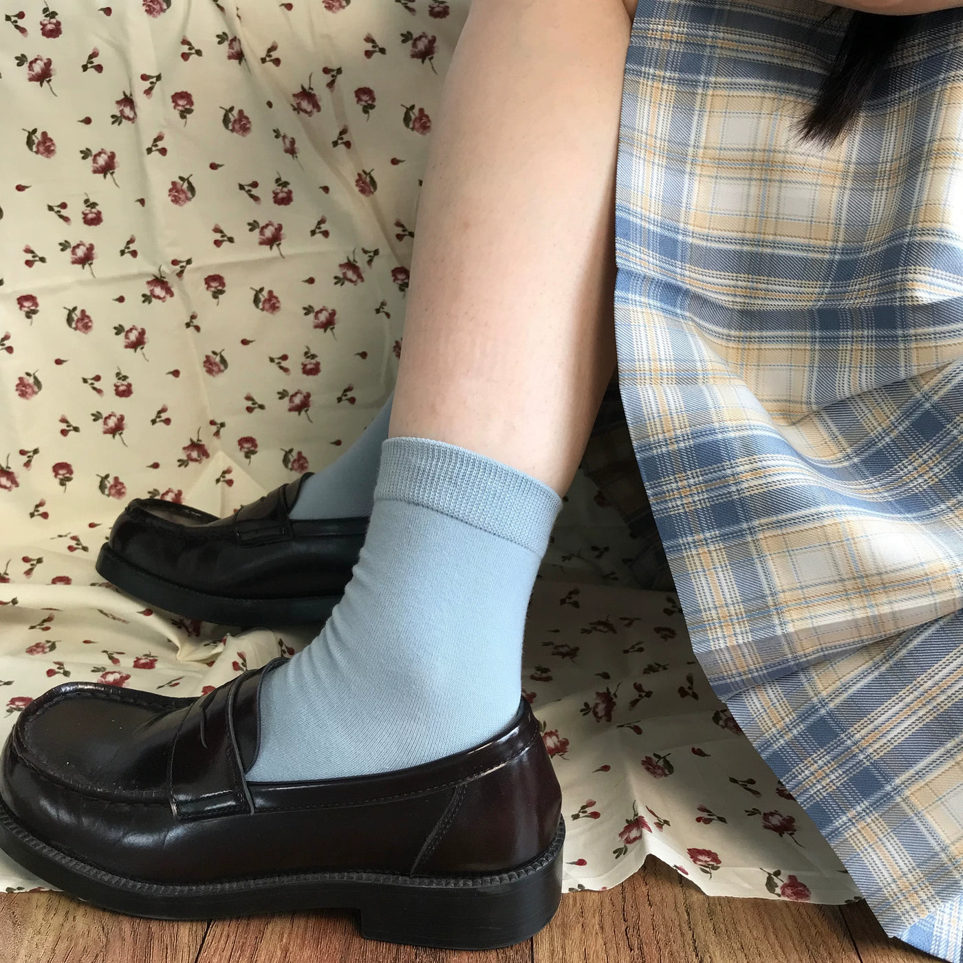 Chubby Bear Tales - Custard Bun - Two-Pair Ribbed Tube Socks in Multiple Lengths