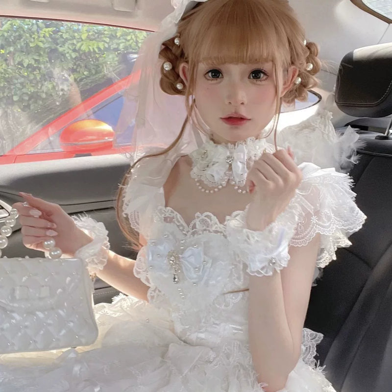Hanguliang Feather Ballad Bridal Sweet JSK