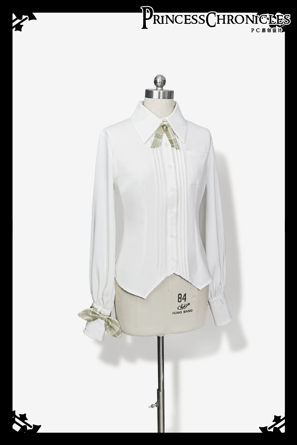 Secret Morning Paper - Ouji Lolita Shirt, Matcha Green Capri Pants S Shirt