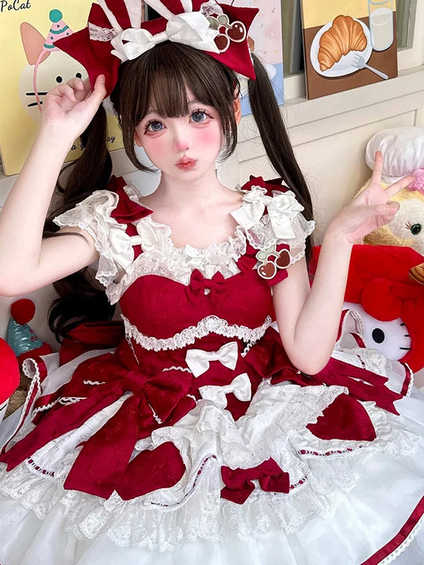 Sweetheart Dream - Velvet Bunny Cake Dress - Sweet Lolita dress