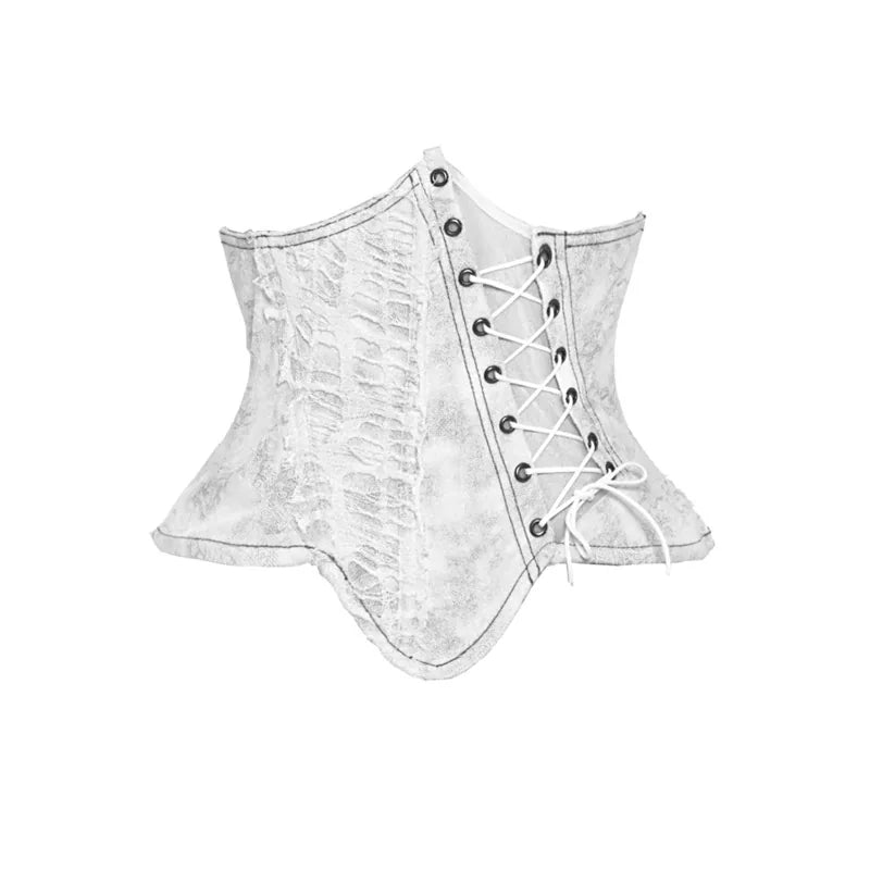 BLOOD SUPPLY: Asylum Distressed Suede Asymmetric Waist Corset, product view 7