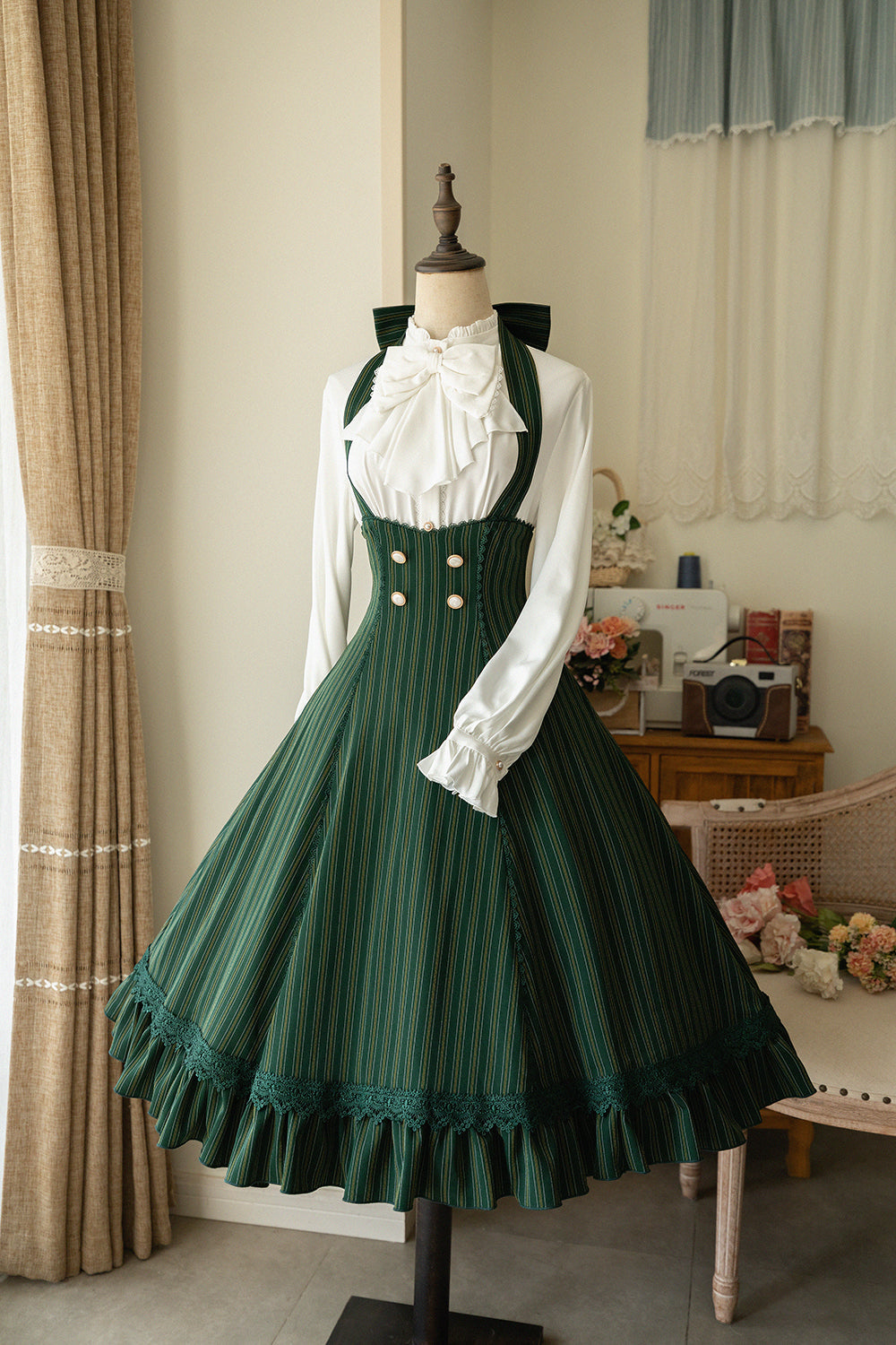 Forest Wardrobe - South of the Forest - Vintage Classic Lolita Halter JSK Dress, French Style Blouse