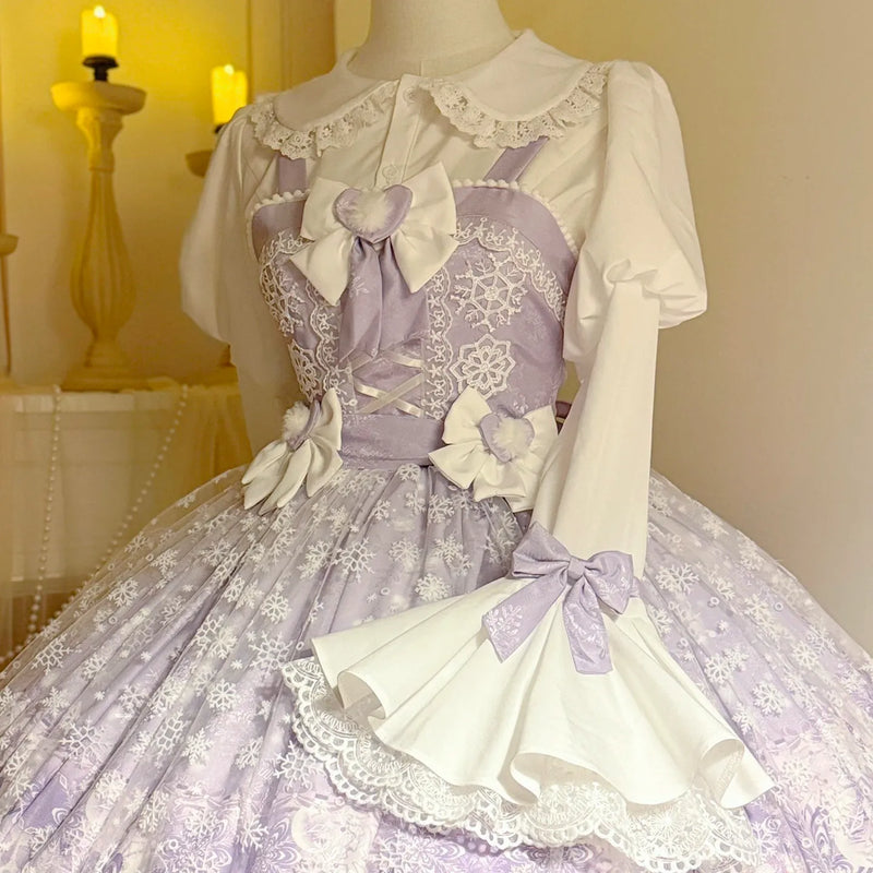 Yanran Floral Lolita JSK & Coordinating Layers — White Blouse Only