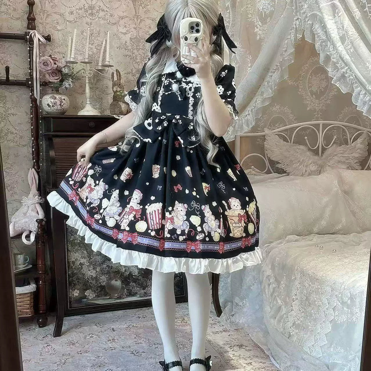 Sweetheart Dream Machine - Doll Collar - Ruffle-Trimmed Lolita OP Dress