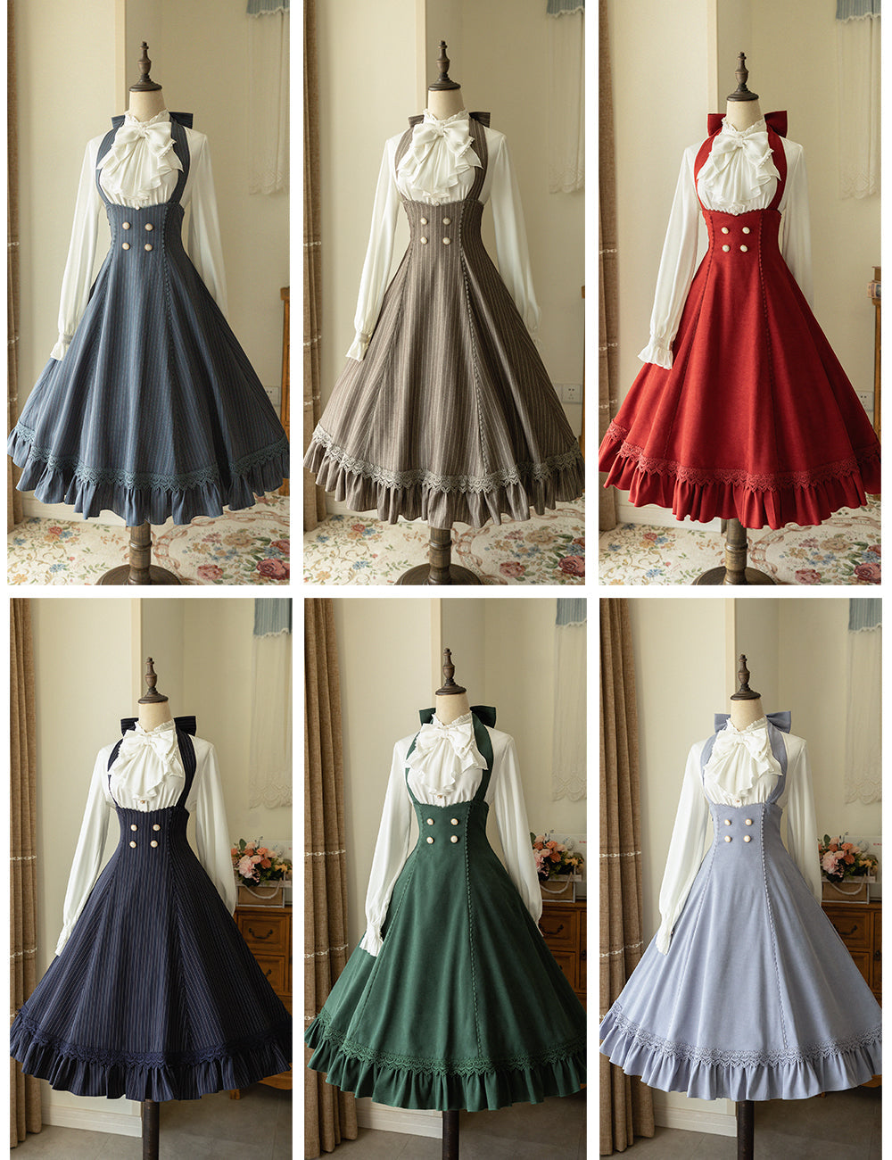 Forest Wardrobe - South of the Forest - Vintage Classic Lolita Halter JSK Dress, French Style Blouse