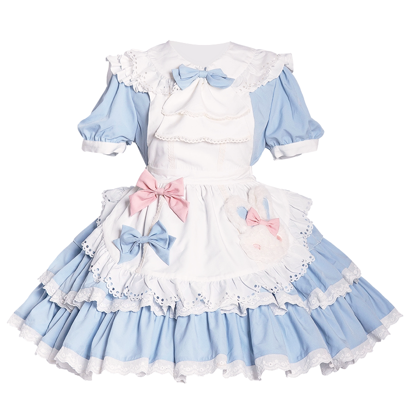 Leopard Cat OP Maid dress by Lolita Fetch featuring a detailed leopard print and classic maid costume style.