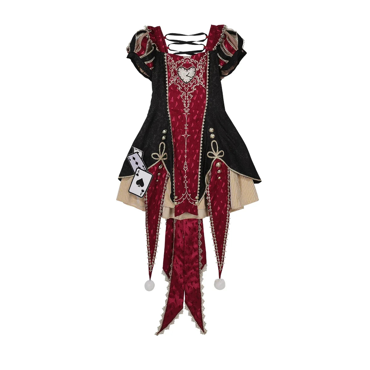 Letters from Unknown Star - Circus Fantasy Night - Gothic Lolita Jacquard Dress, Pointed Tail Hem