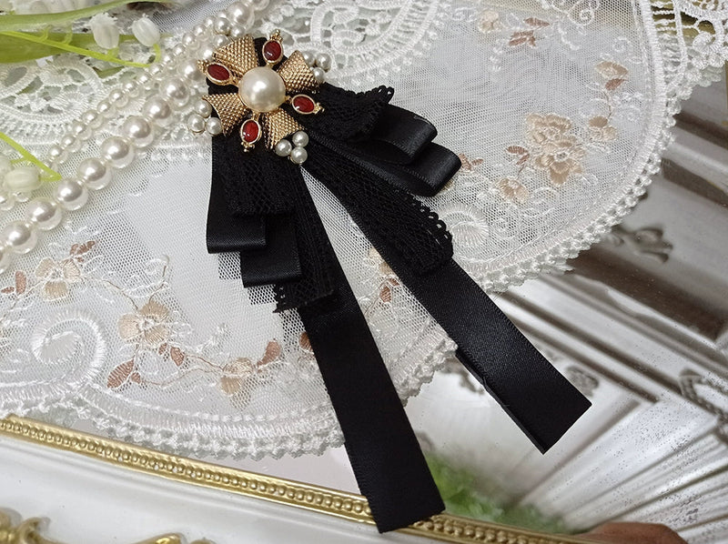 Rose Doll - Elegant Lolita Brooch Lolita Lapel Pin Multicolors Black Cross Brooch