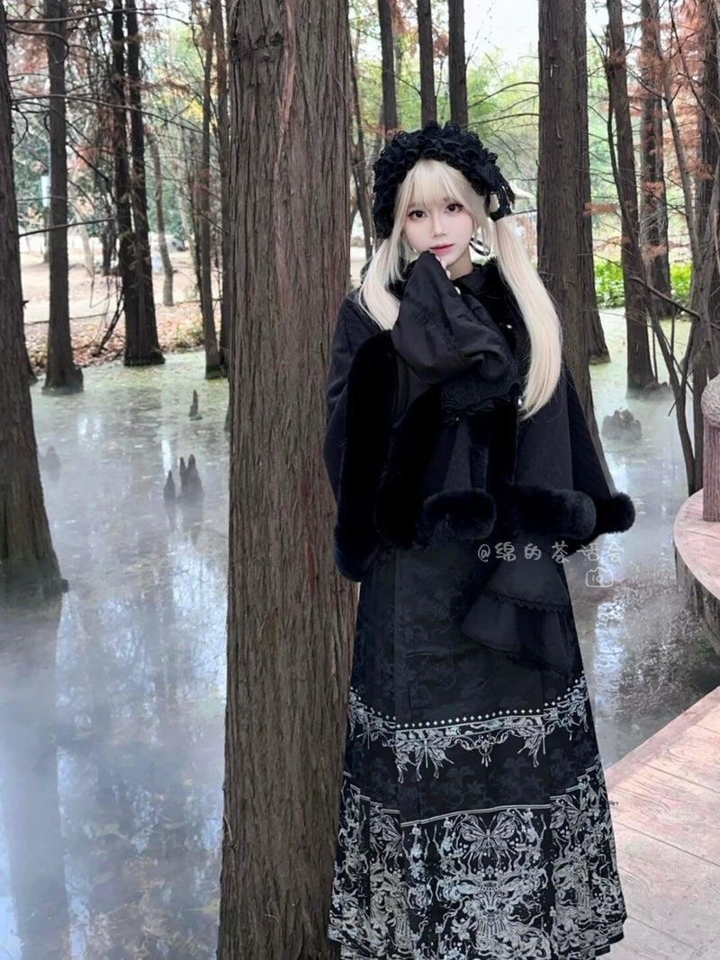 Mian Plush Cropped Lolita Shawl - Regular & Thick Versions — additional product view