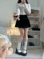 1 pair of white medium-short socks, full length approx. 33 cm / Anti-pilling combed cotton material