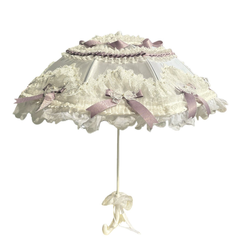 Independent Brand - Purple & White Lace Lolita Parasol and Woven Bags - product image 4