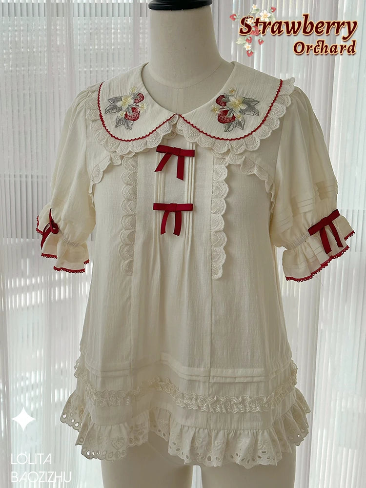BAOZIZHU Strawberry Orchard embroidered Lolita blouse - view 6