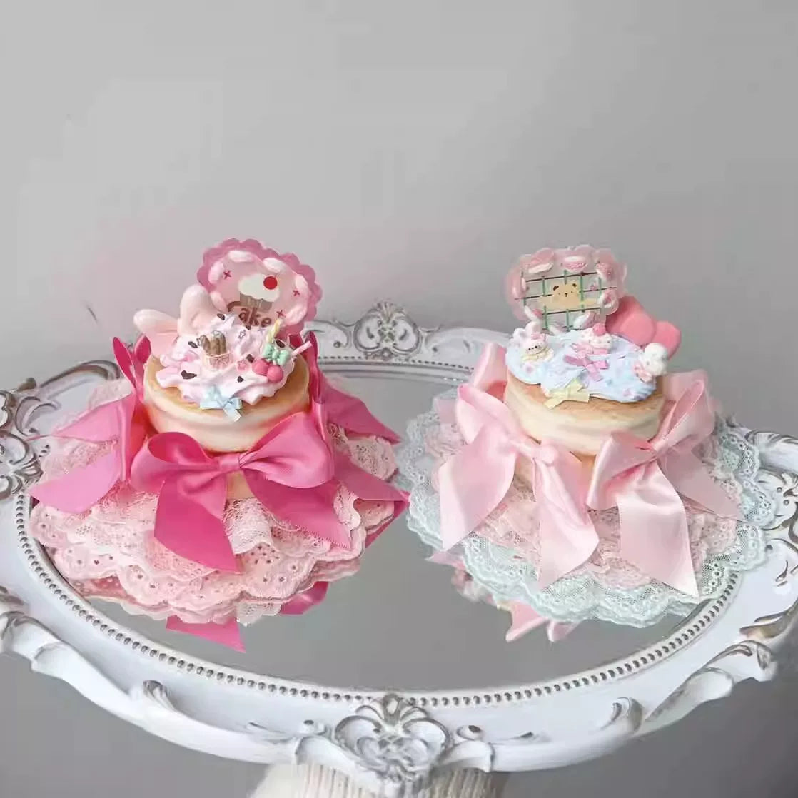 Golden Pikaka - Cherry and Strawberry Cake Collection - Frosted Small Top Hat with Fruit Toppings