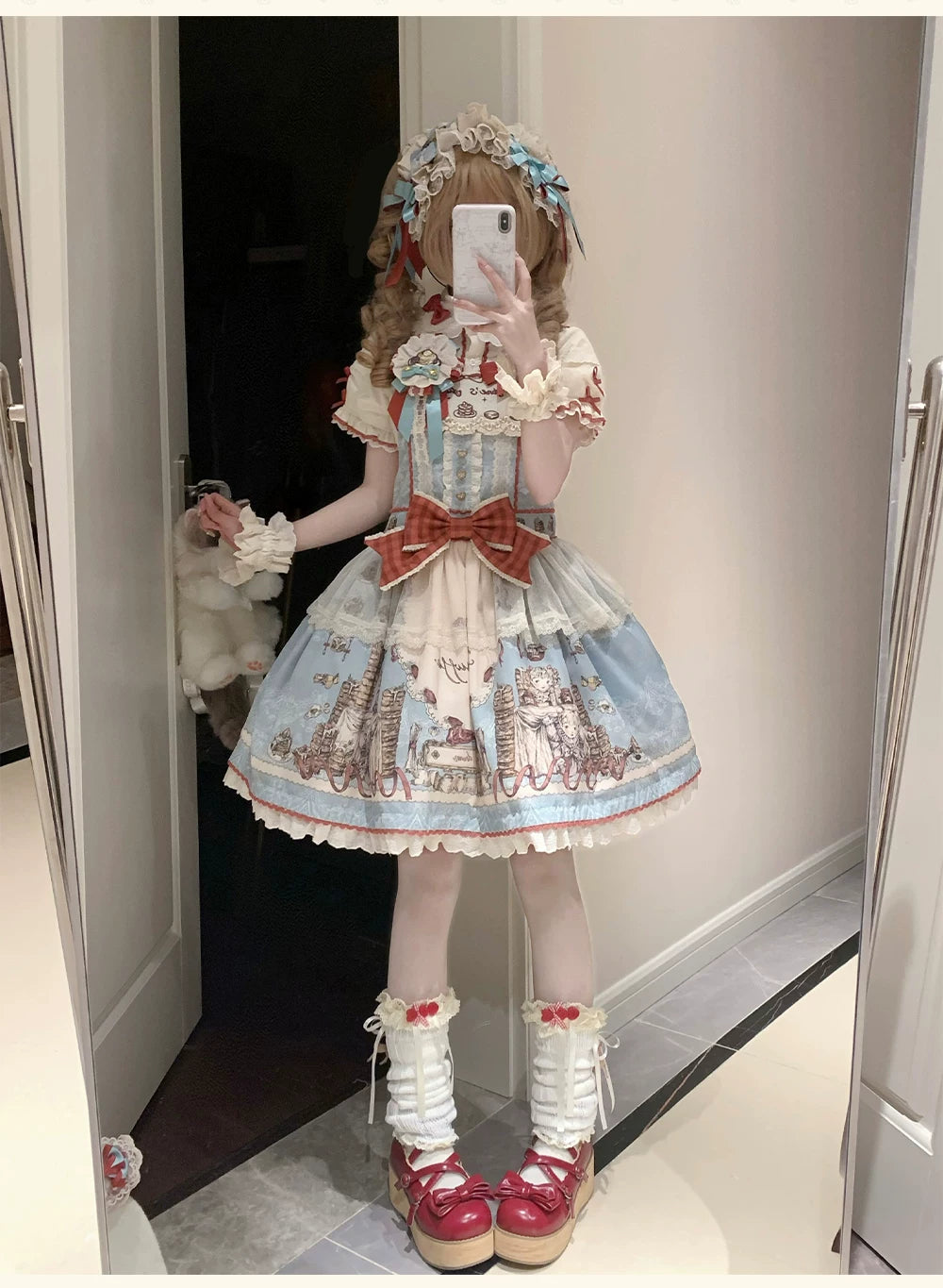 DayRabbit - Muffin Postman - Blue or Beige OP and Pinafore Dresses with Detachable Bows