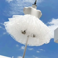 Tianxin Dreamscape - Mianmian Macaron - Solid-Colour OP Dress with Layered Lace Trim - 40 Petticoat / S / Standard
