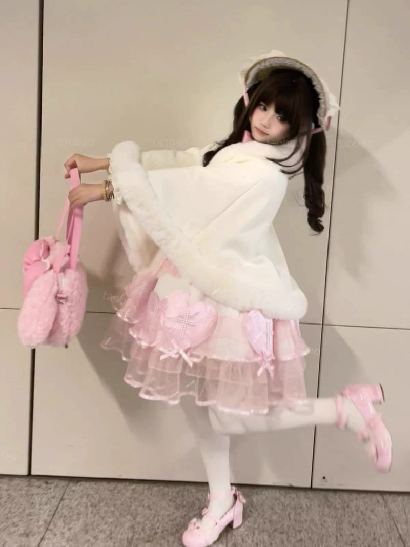 Thick Plush Fleece-Lined Short Lolita Cape — additional product view