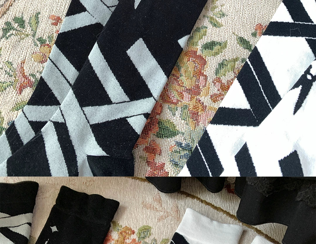 roji roji - Scissor Ribbon - Over-the-Knee Socks with Scissors Motifs