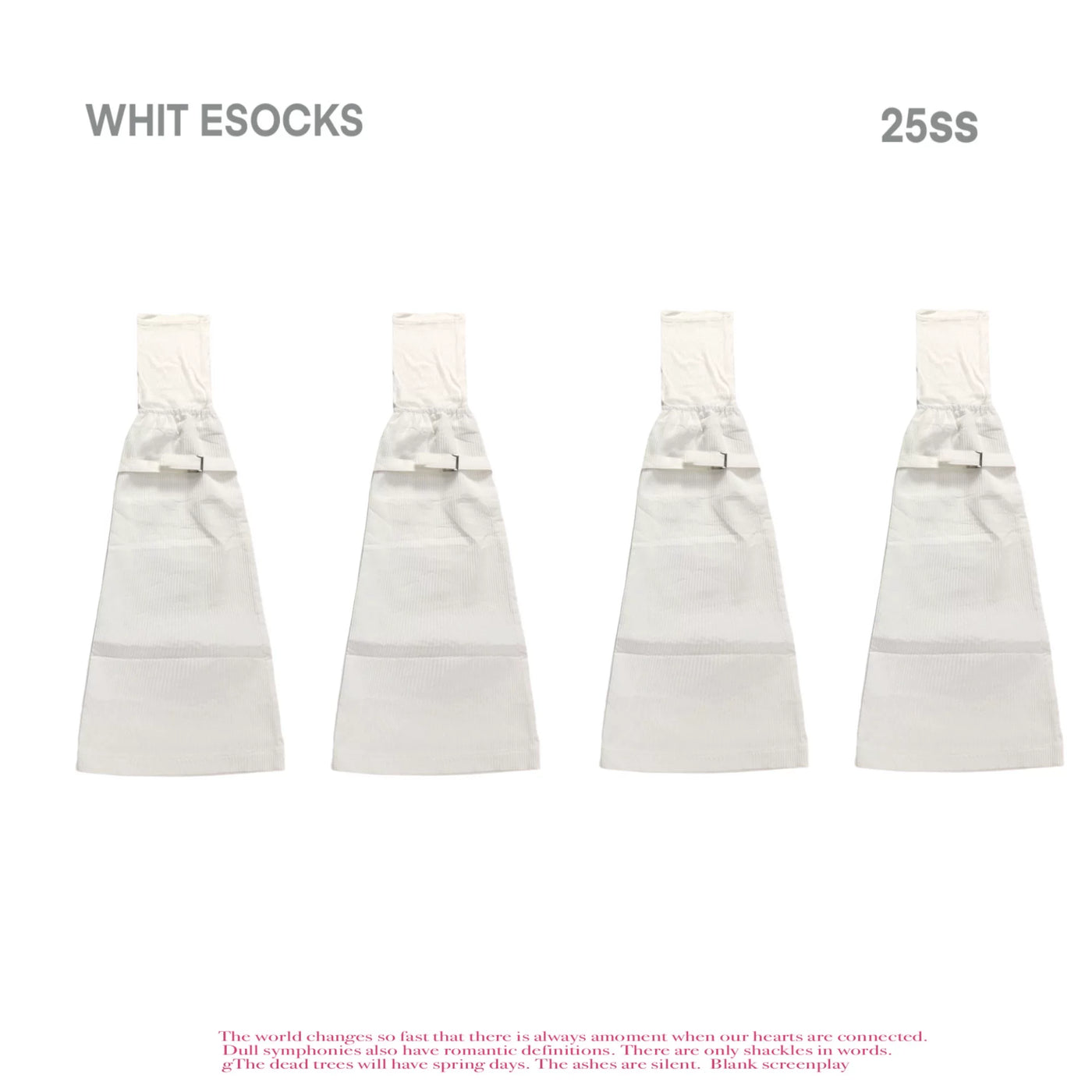 White Socks - Buckle Strap Layering - Faux-layered mid-calf socks with buckle straps