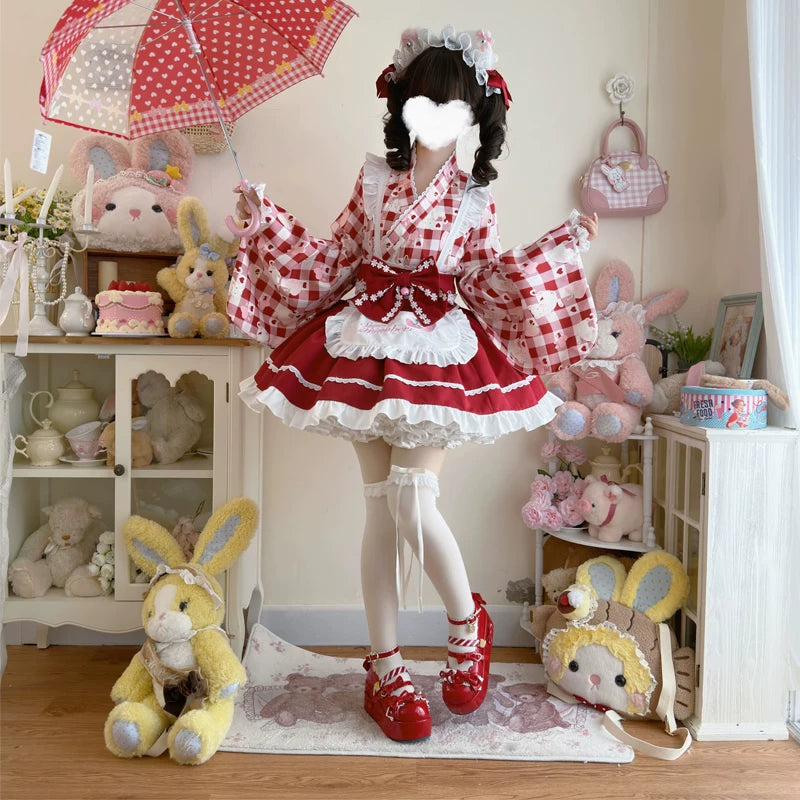Lady Han Summer Cat Maid dress by Lolita Fetch, featuring a cute maid costume with cat ear details and a light, summery fabric.