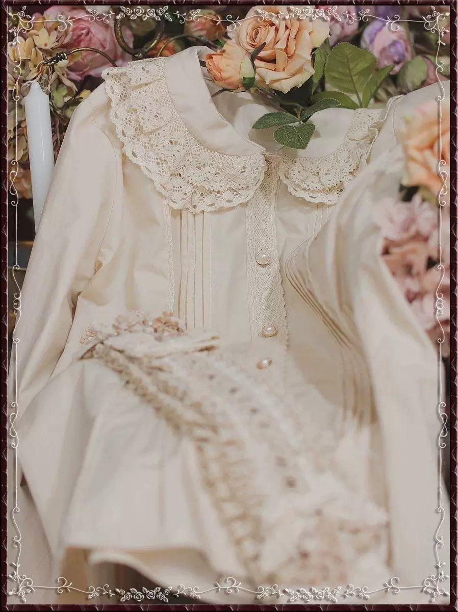 Sweetheart Dream Machine - Antique Doll - Long-Sleeve Blouse with Lace Collar