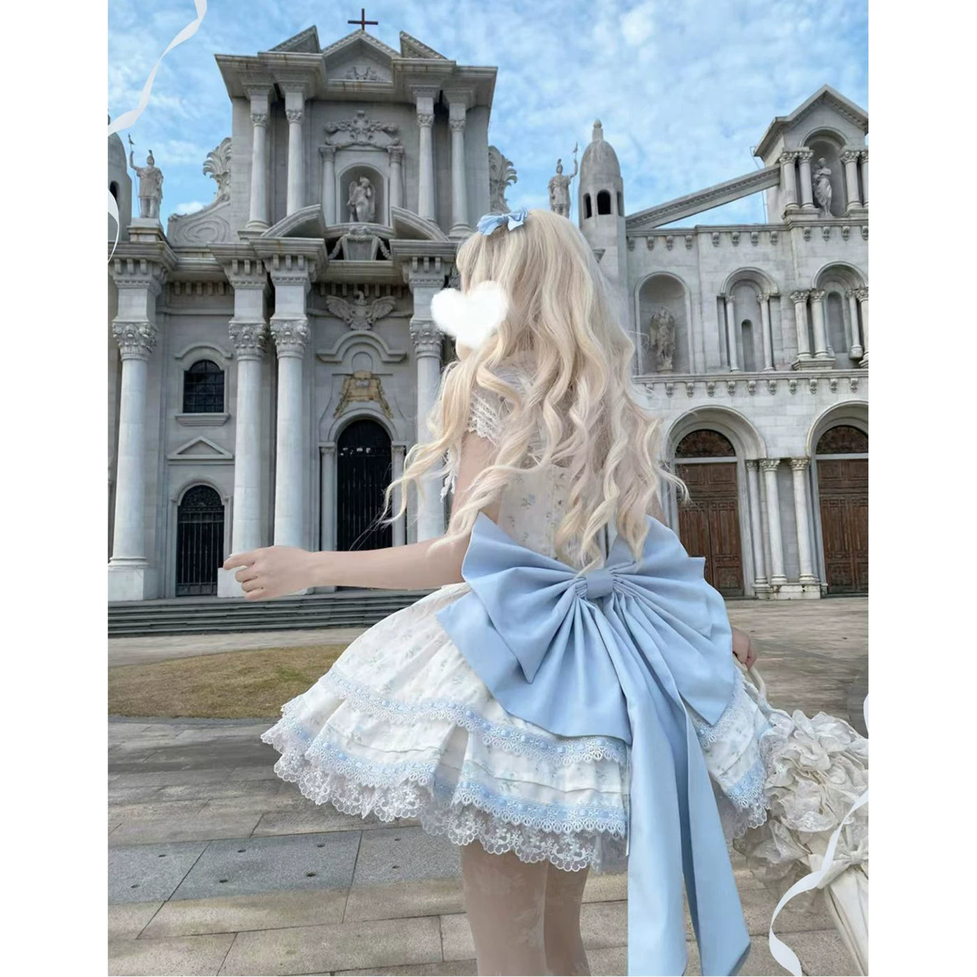 Creamy - Blue Rose Ballet - Blue Rose JSK Set with Layered Lace Skirt