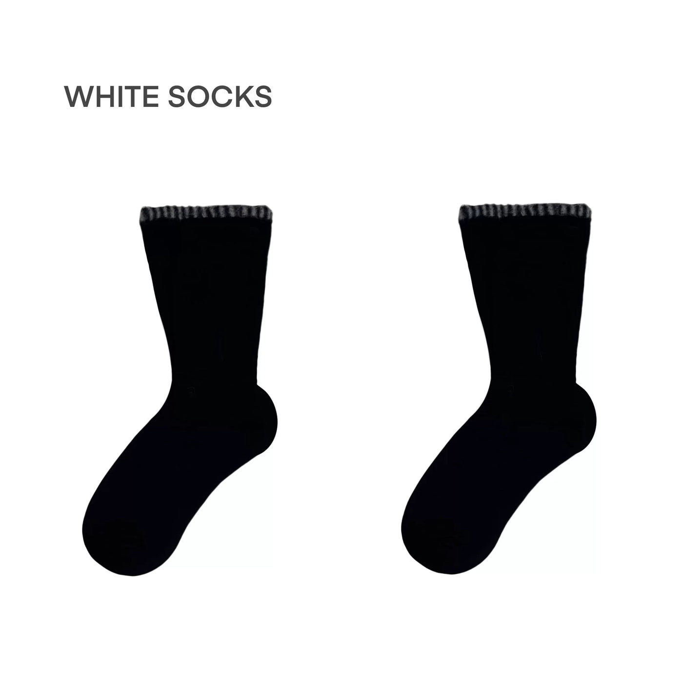 White Socks - Spliced Flare - Faux Two-Piece Mid-Calf Socks with Flared Cuffs