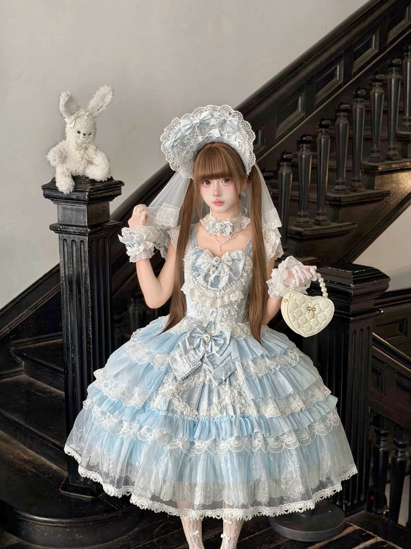Rose Oath JSK with quilted heart-shaped bag and lace accessories