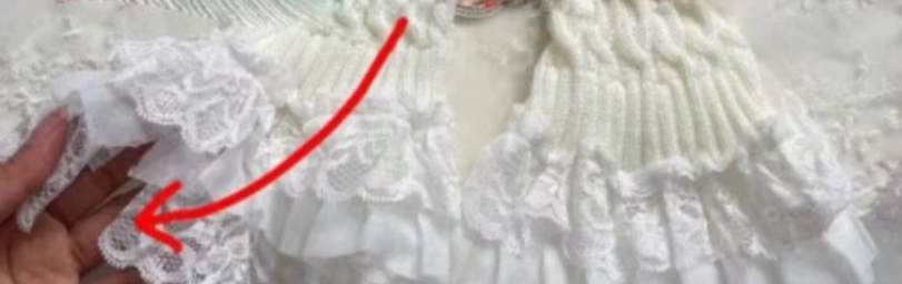 Fantasy Doll - Bowed Lace Layers - Knit Mid-Calf Leg Warmers with Lace Ruffles and Bows
