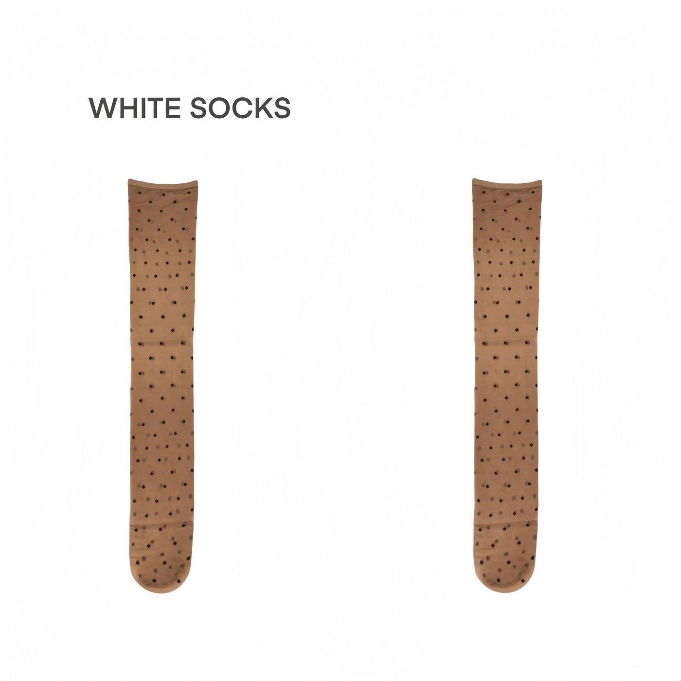 White Socks - Polka Dot Veil - Over-the-Knee Stockings with Small Polka Dots