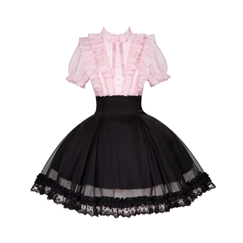 With PUJI - Miss Laura: Snow Kiss - Lolita OP Dress detail view 7