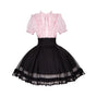 Black & pink short dress In stock / S