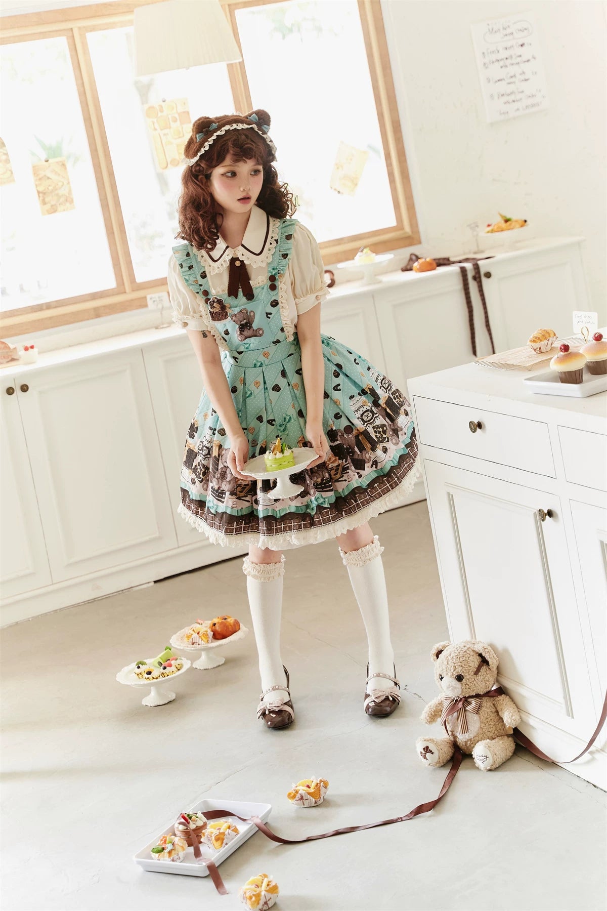 Pumpkin Planet - Mint Chocolate Bear Party - JSK with a teddy-bear print