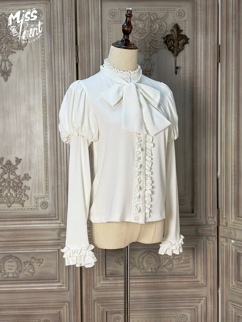 Classical Chocolate - Classic Lolita Blouse Customized Reteo Lolita Shirt White blouse only XS