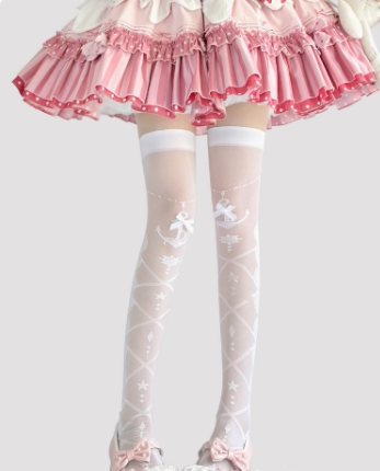 Fantasy Doll - Star Bow - Over-the-knee socks with star motifs and bows