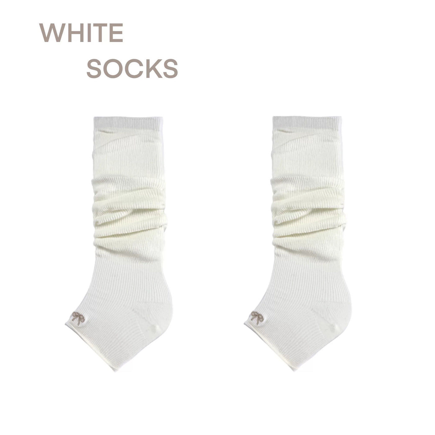 White Socks - Ballet Slouch - Footed Knitted Leg Warmers in Single or Multi-Pair Sets