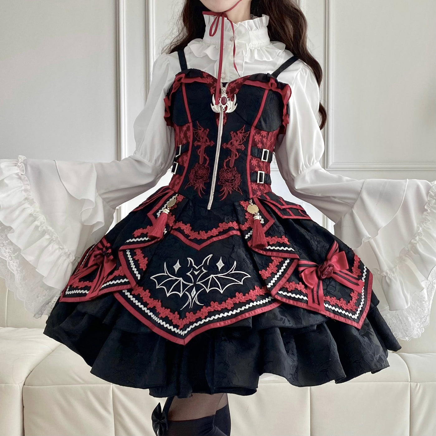 OCELOT - Gothic Lolita Halloween Blouse - Bat Inspired Innerwear