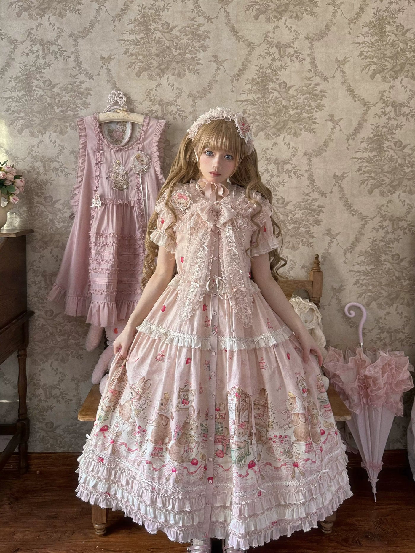 WF - Dessert Rabbit - OP/JSK with Coordinate Pieces and Embroidered Rabbit Motif